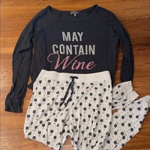 PJ Salvage pajama set with Wine Print
